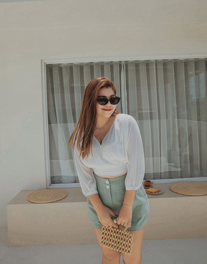 Voguish Crossover Pleated Crop Top
