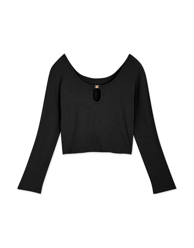 Enhanced Hollow Striped Crop Top