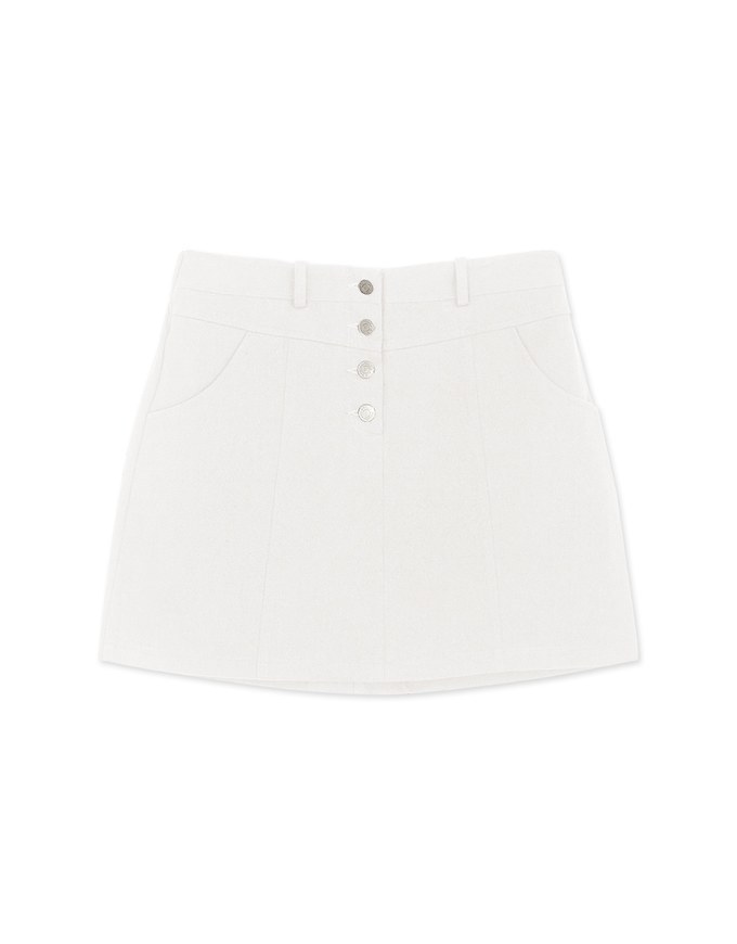 Edgy Chic High Waisted Button-down Mini Skirt