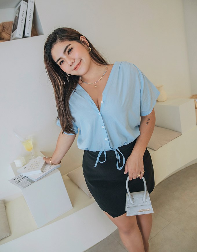 Minimalist Bias Cut A-Line Mini Skirt