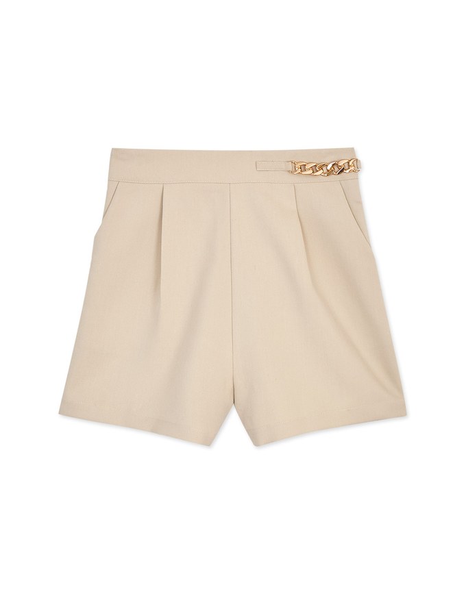 Enhanced Side-Metallic Chain Shorts