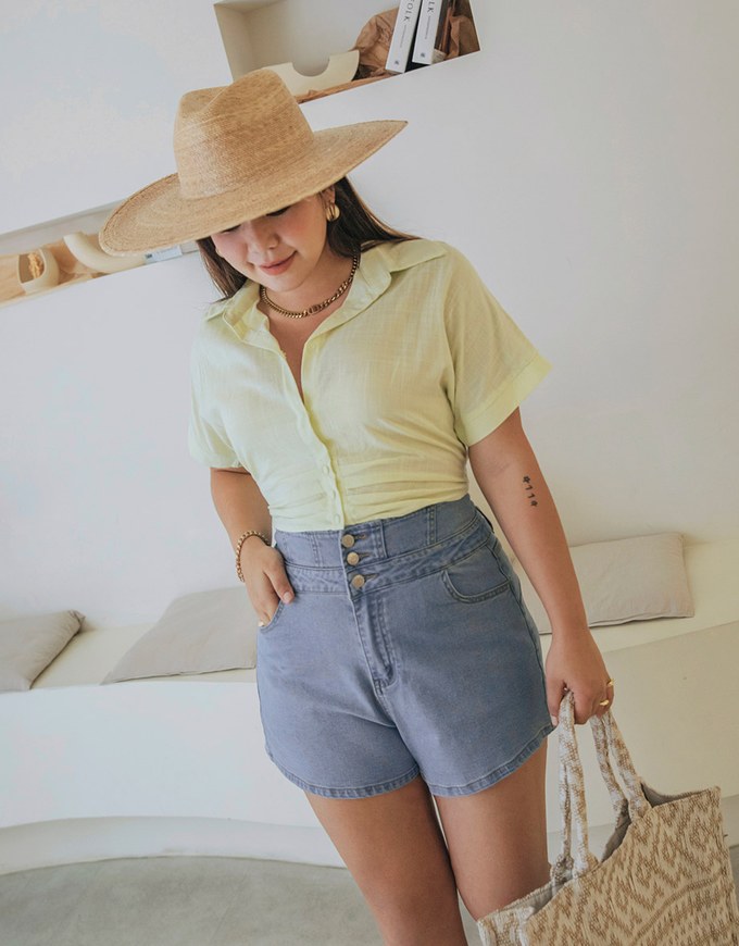 【Den!m LITE】Breezy Cooling No Filter Shape-Up Slimming Denim Shorts