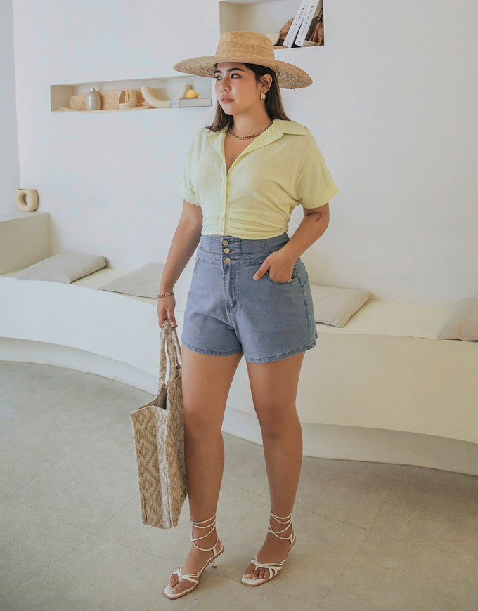 【Den!m LITE】Breezy Cooling No Filter Shape-Up Slimming Denim Shorts