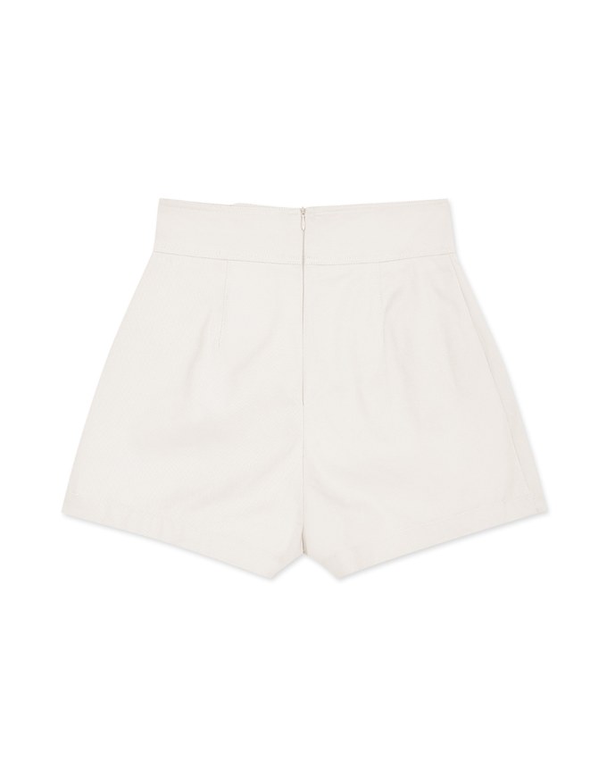 Bias-Cut Buttoned A-Line Skort