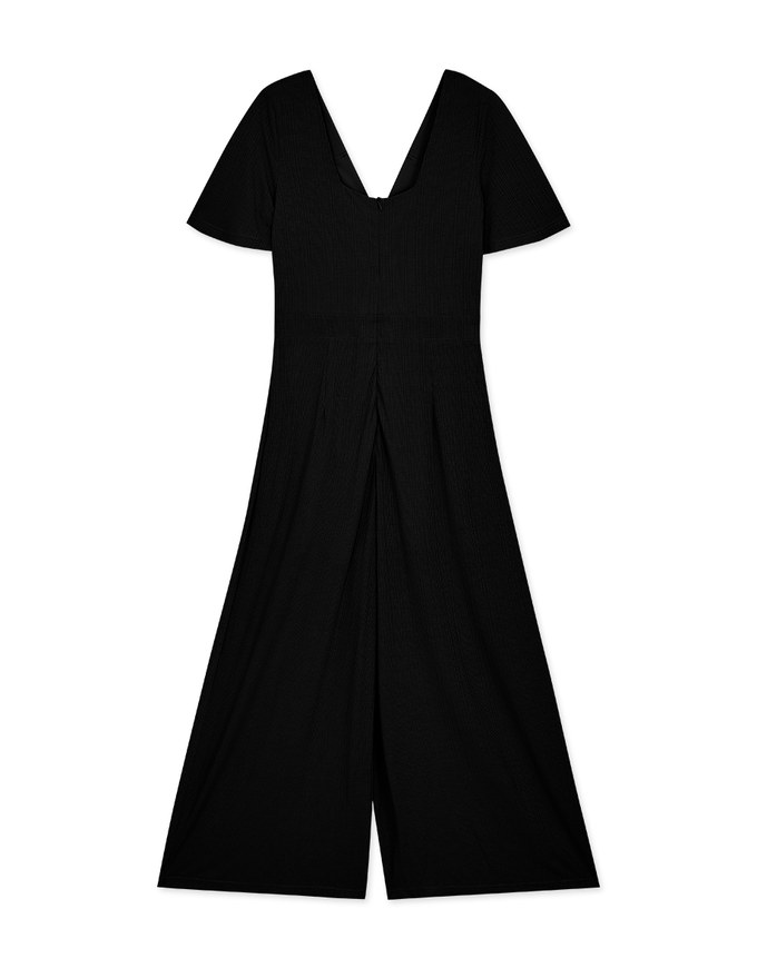 Classy Textured Pleated Jumpsuit