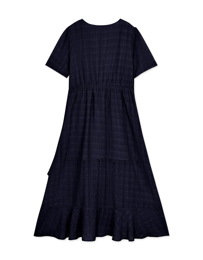 Sweet Sultry Textured Ruffled Maxi Dress