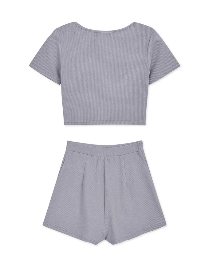 Stark Minimalism Front Twist Top + Skorts Set Wear