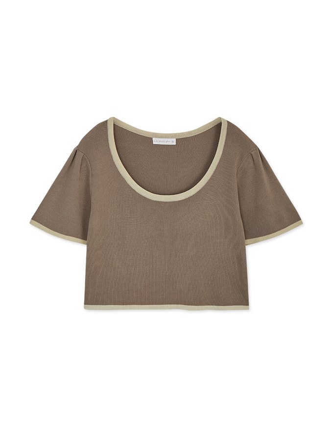 Finest Minimalistic Two-Tone Knit Top
