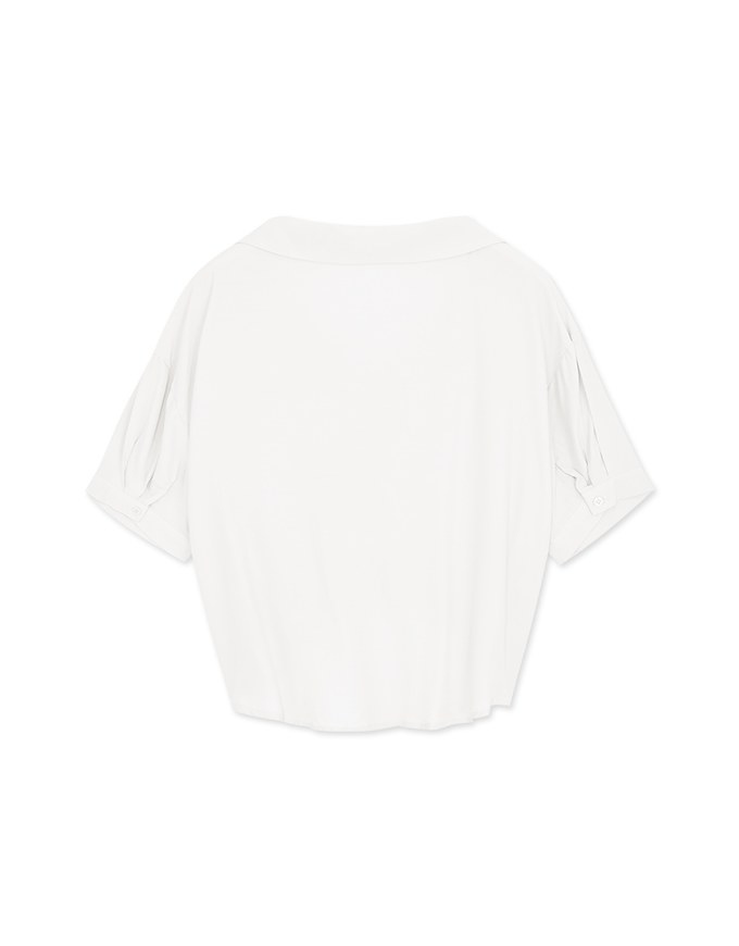 Finest Front Knot Short Sleeve Blouse Shirt