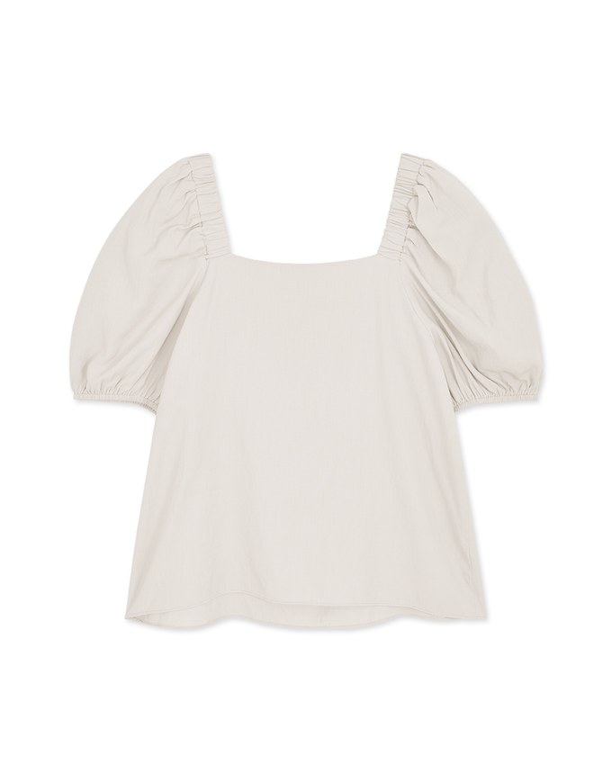 Enhanced Square Neck Ruffled Splice Top
