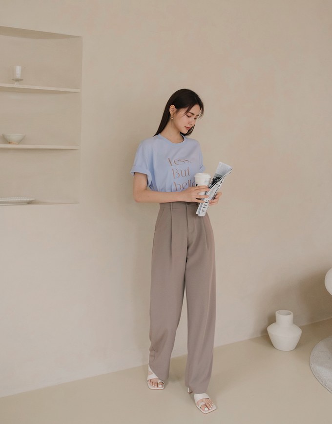 【Vacanza】Basic Minimalistic OVERSIZE Slogan Top