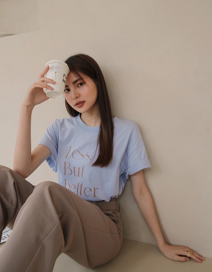 【Vacanza】Basic Minimalistic OVERSIZE Slogan Top