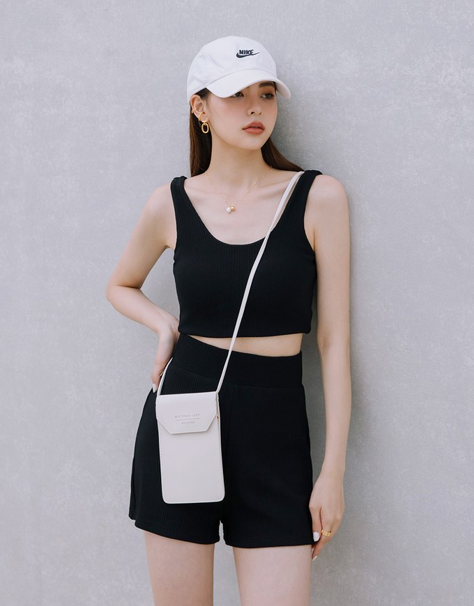 【Vacanza 】Straight Stripe Tank Top (With Chest Pad)