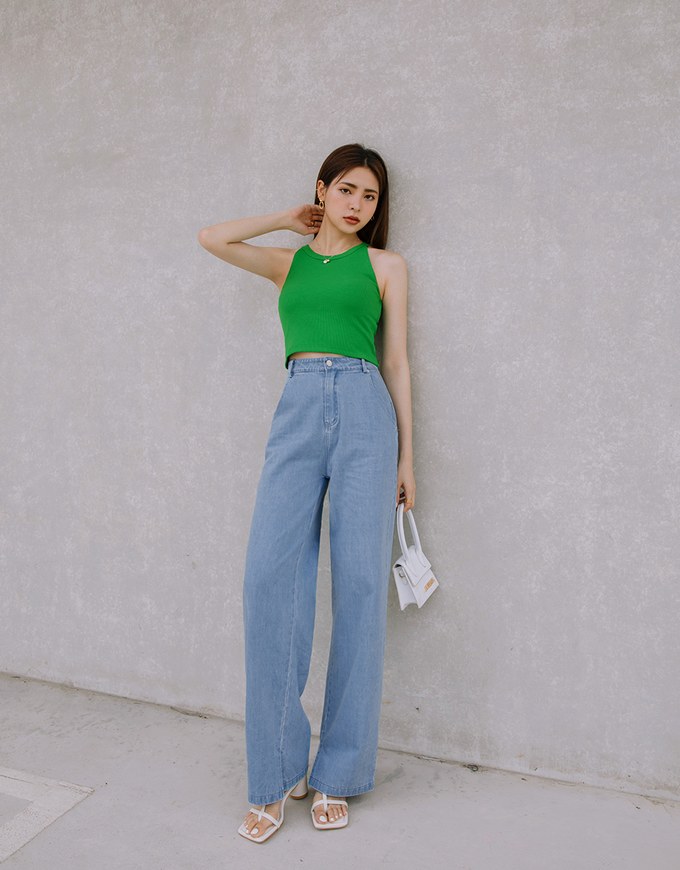 【Vacanza】Soigné Halter Knit Top (With Padding)