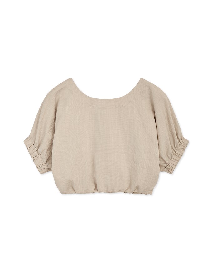2WAY Button Down Cinched Waist Crop Top
