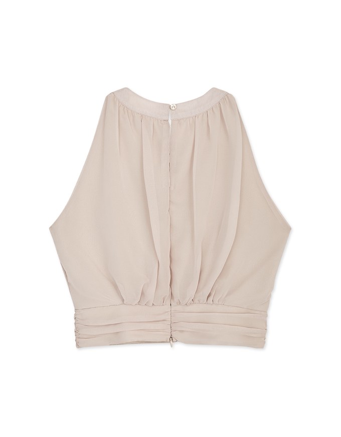 Soigné Pleated Halter Chiffon Top