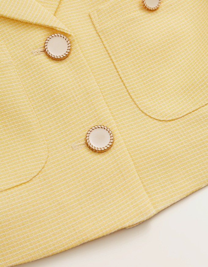 Classic Tweed Gingham Suit Collar Vest