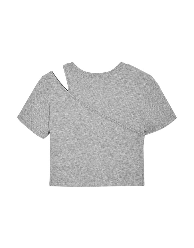 Avant-Garde Shoulder Cut Out Crop Top
