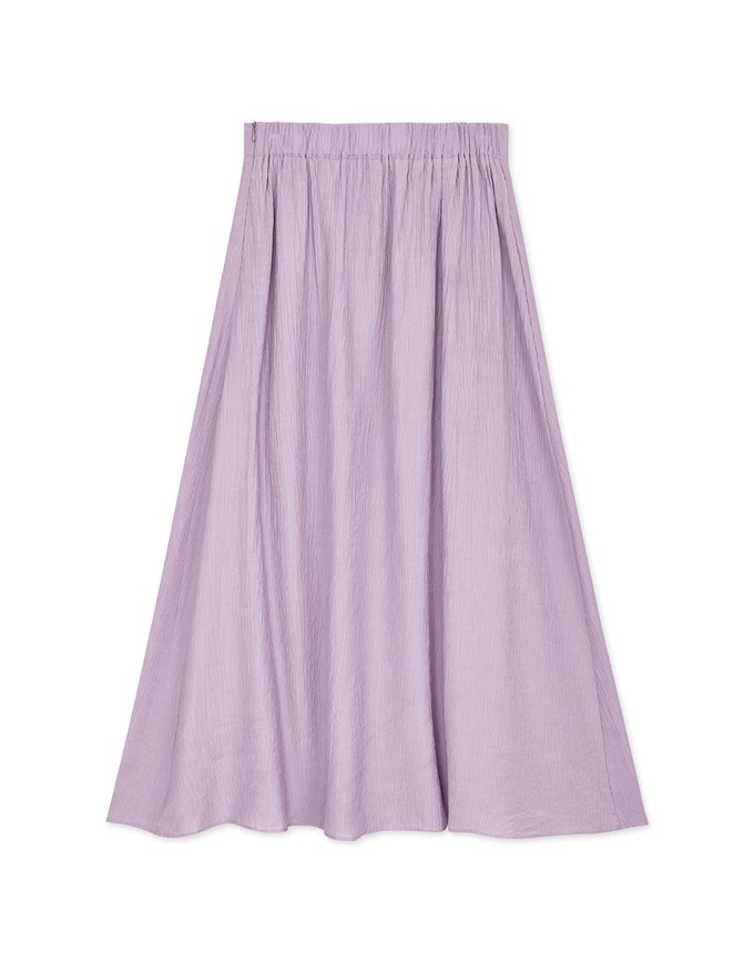 Crinkled Textured Slit Maxi Skirt