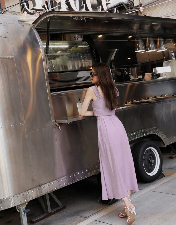 Crinkled Textured Slit Maxi Skirt