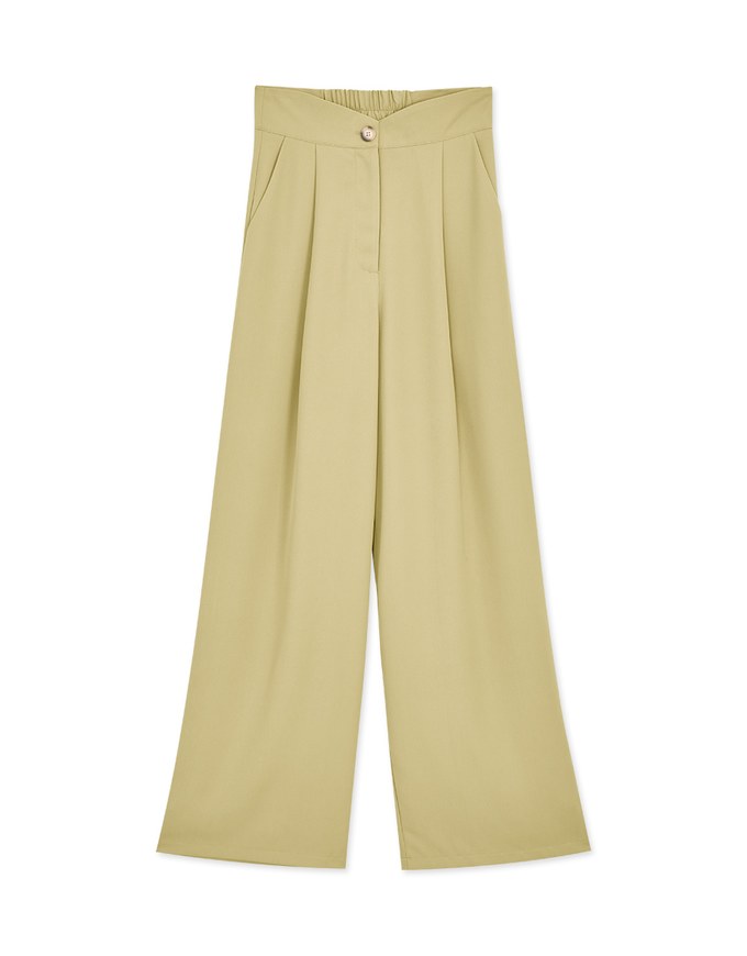 V Cut High Waisted Suit Pants