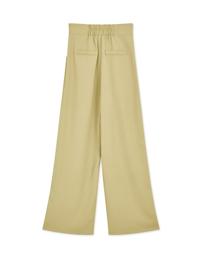 V Cut High Waisted Suit Pants