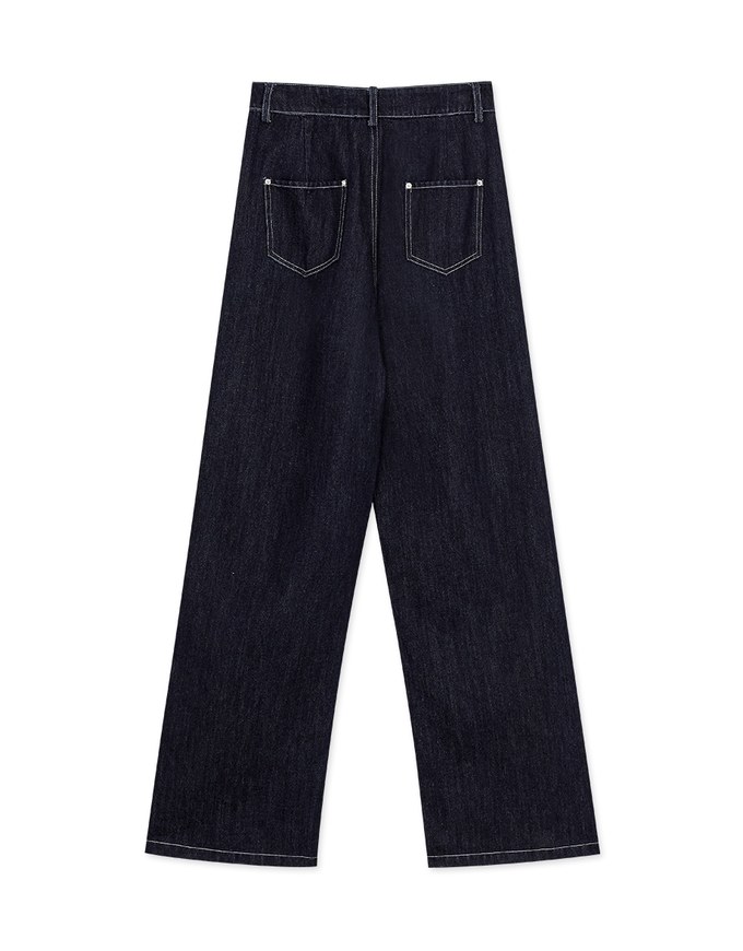 【Vacanza】Casual Cooling Slit Straight-Leg Denim Jeans Pants