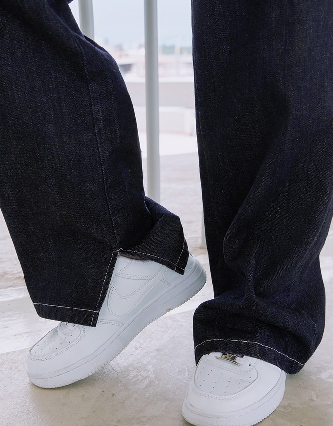 【Vacanza】Casual Cooling Slit Straight-Leg Denim Jeans Pants