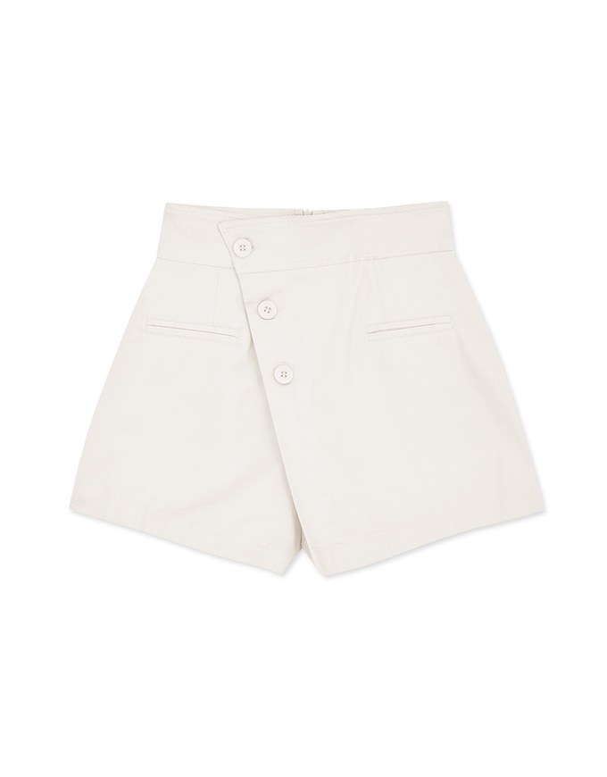 Bias-Cut Buttoned A-Line Skorts