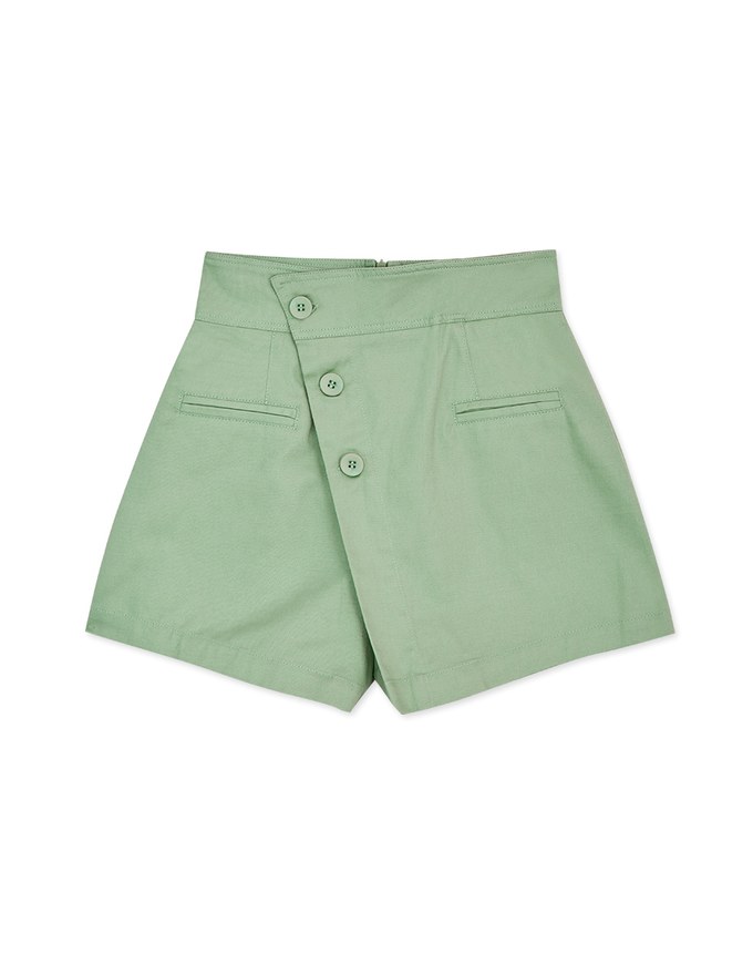 Bias-Cut Buttoned A-Line Skorts