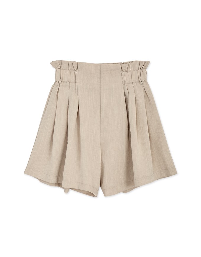 Elevated Casual Paperbag-Waist Pleated Shorts