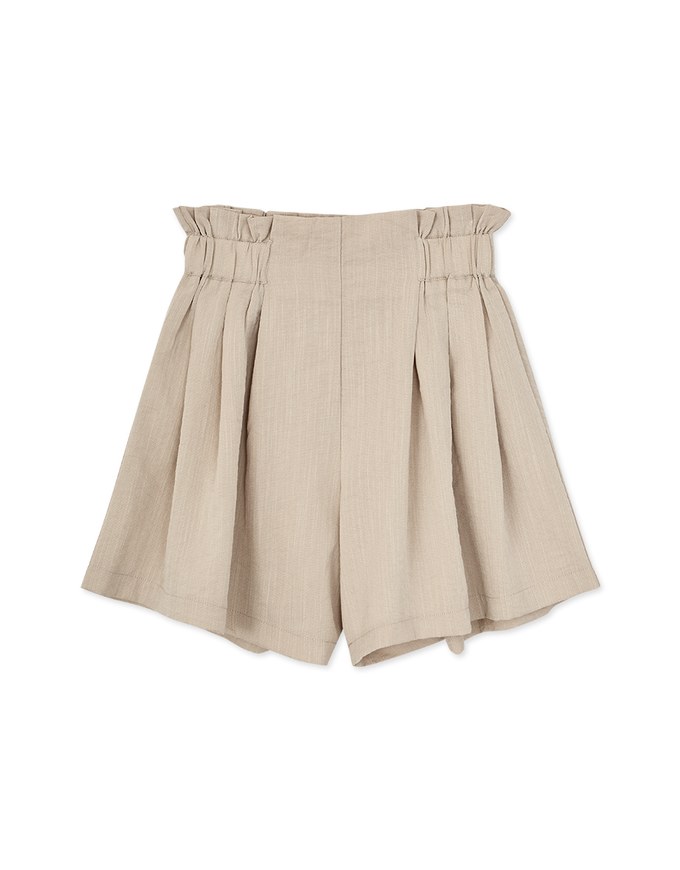 Elevated Casual Paperbag-Waist Pleated Shorts