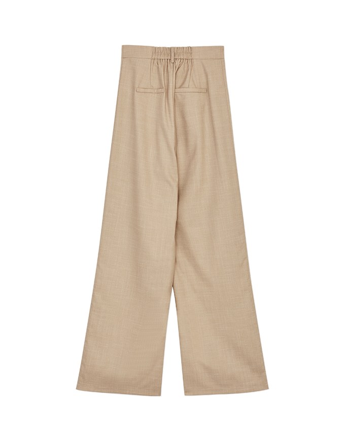 Side-button Detailed Pleated Suit Pants