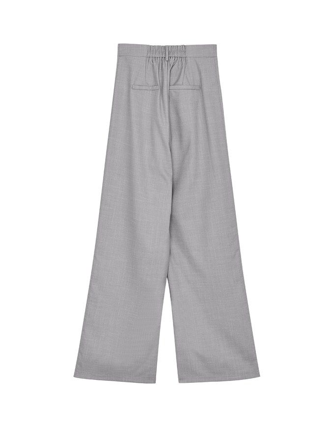 Side-button Detailed Pleated Suit Pants