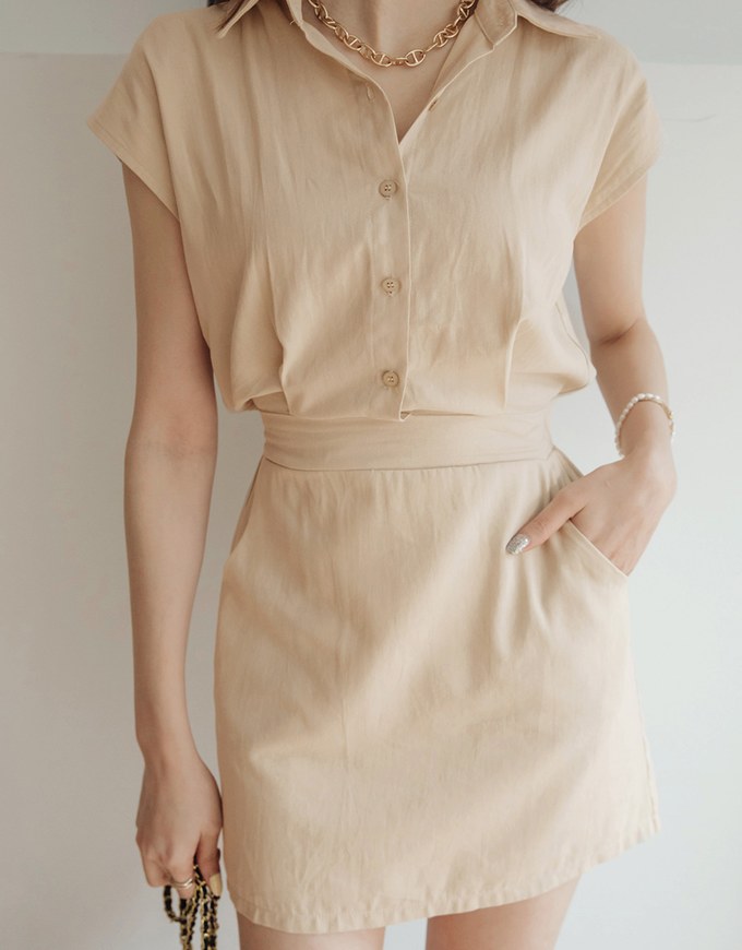 Edgy Chic Button Up Shirt Mini Dress