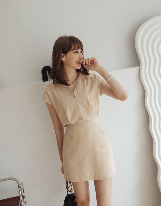 Edgy Chic Button Up Shirt Mini Dress