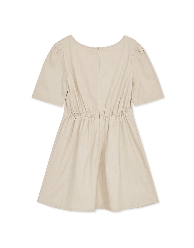 Très Chic Square Neck Buttoned Mini Dress