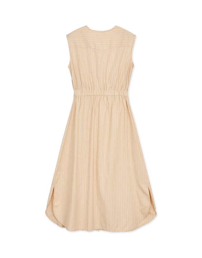 Striped Slit Shirt Maxi Dress