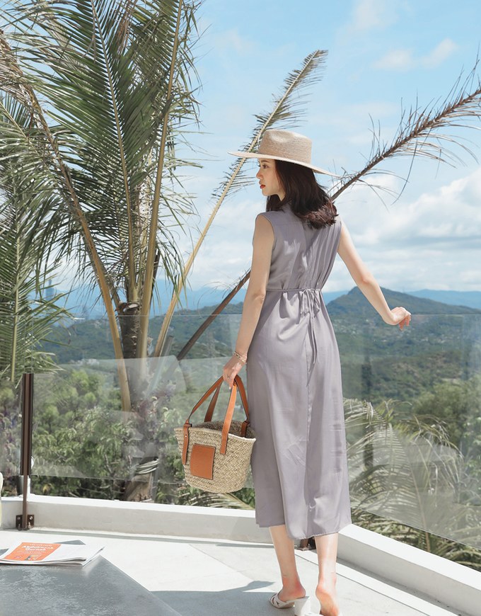 Ethereal Tie-Back Scrunch Sleeveless Maxi Dress