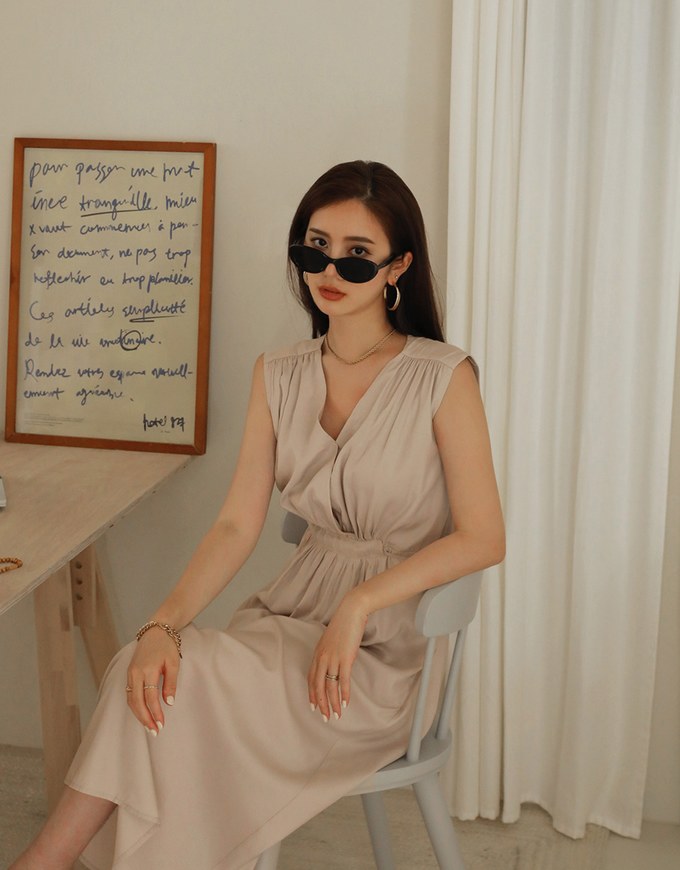 Ethereal Tie-Back Scrunch Sleeveless Maxi Dress