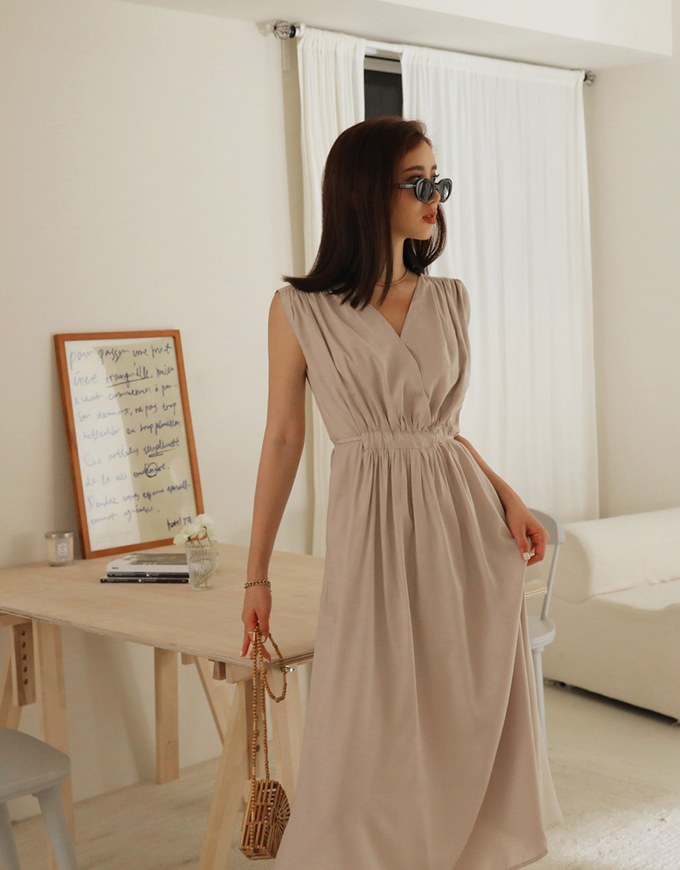 Ethereal Tie-Back Scrunch Sleeveless Maxi Dress