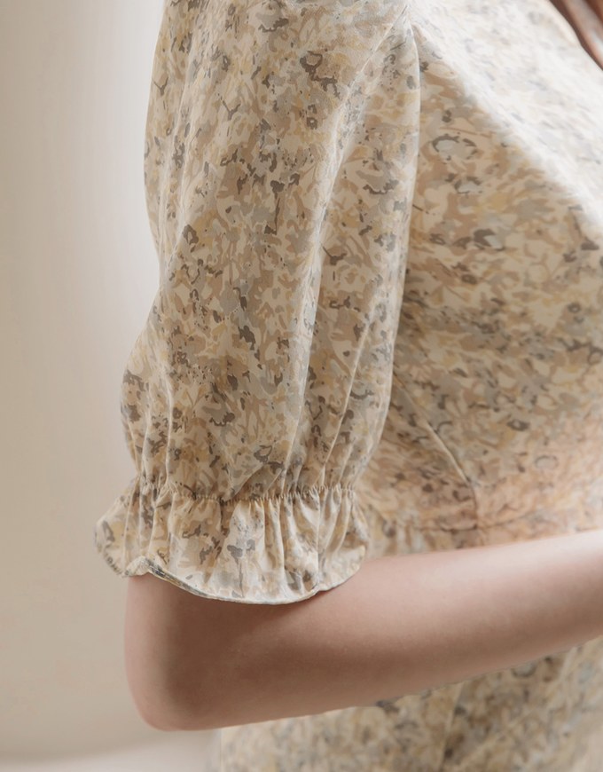 Romantic Floral Side Slit Long Dress