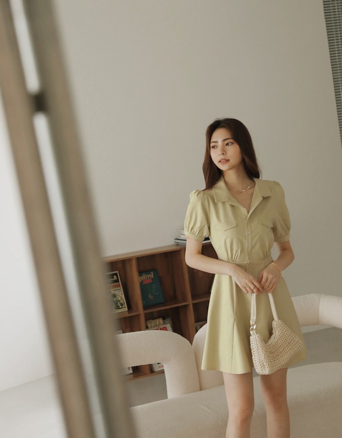 Feminine Aesthetic Mini Shirt Dress