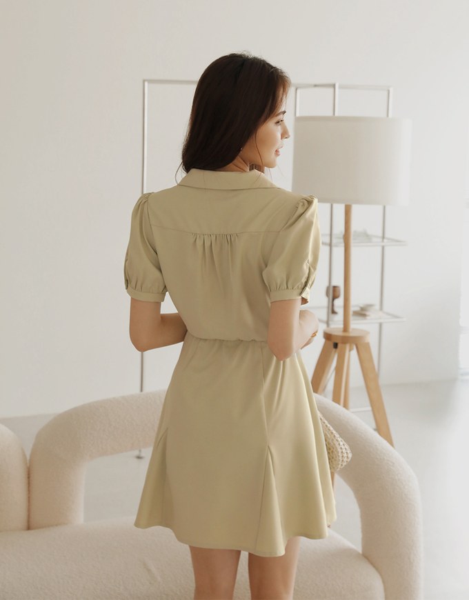 Feminine Aesthetic Mini Shirt Dress