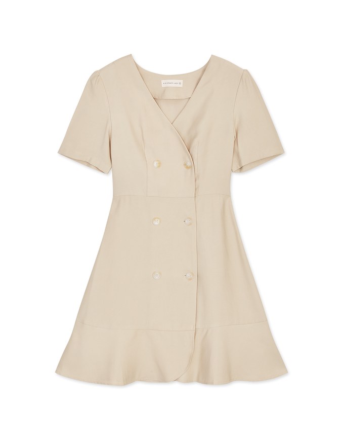 Double Ruffled Splice MIni Dress