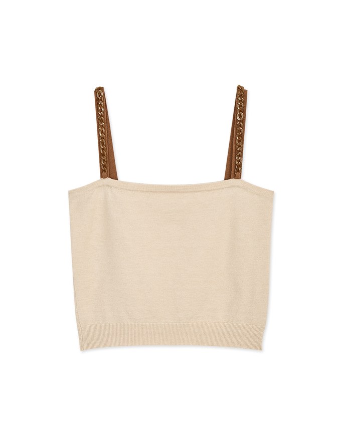 Amber Chain Dual-Strap Knit Tank Top