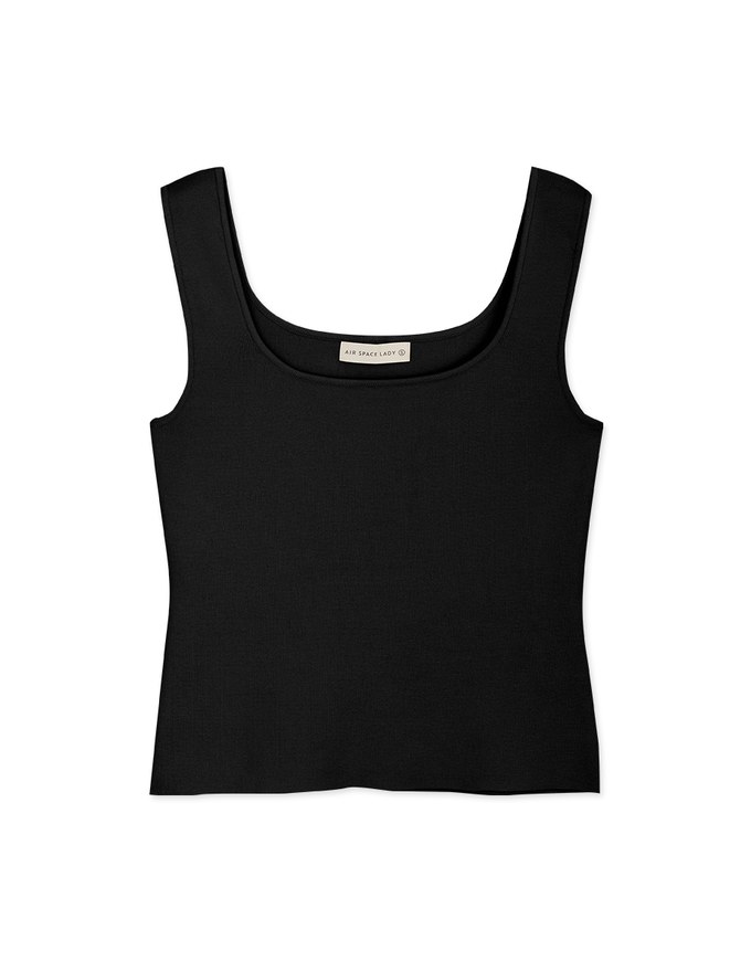 Minimalist Square Neck Knit Tank Top