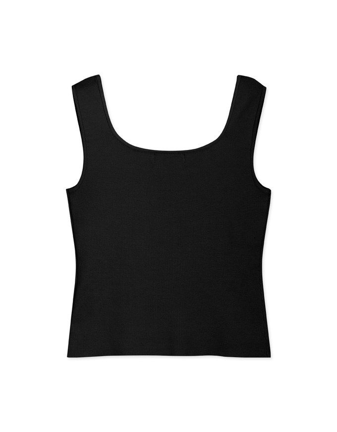 Minimalist Square Neck Knit Tank Top