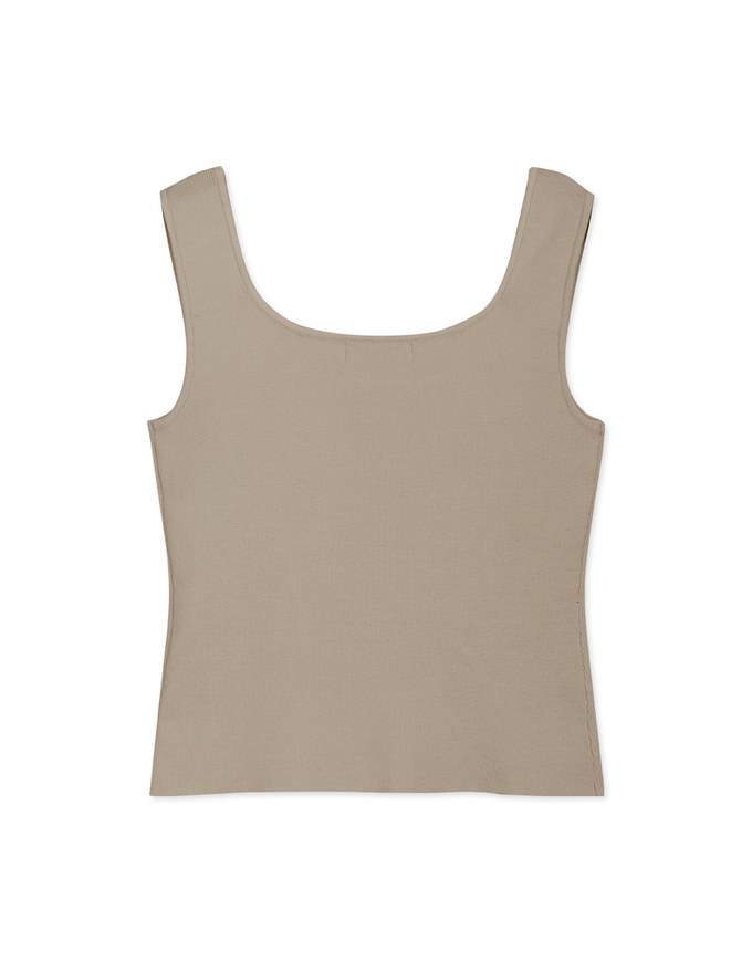 Minimalist Square Neck Knit Tank Top