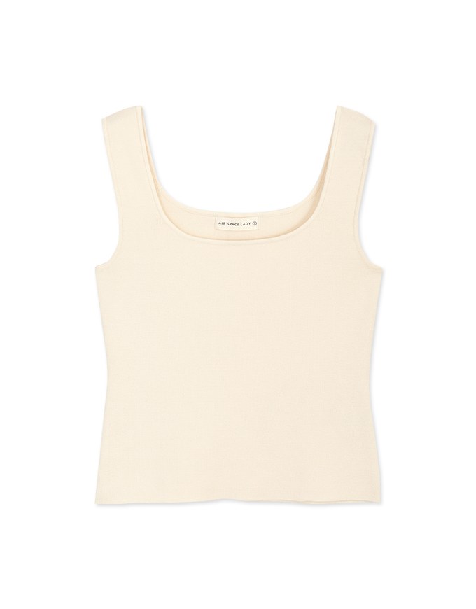 Minimalist Square Neck Knit Tank Top